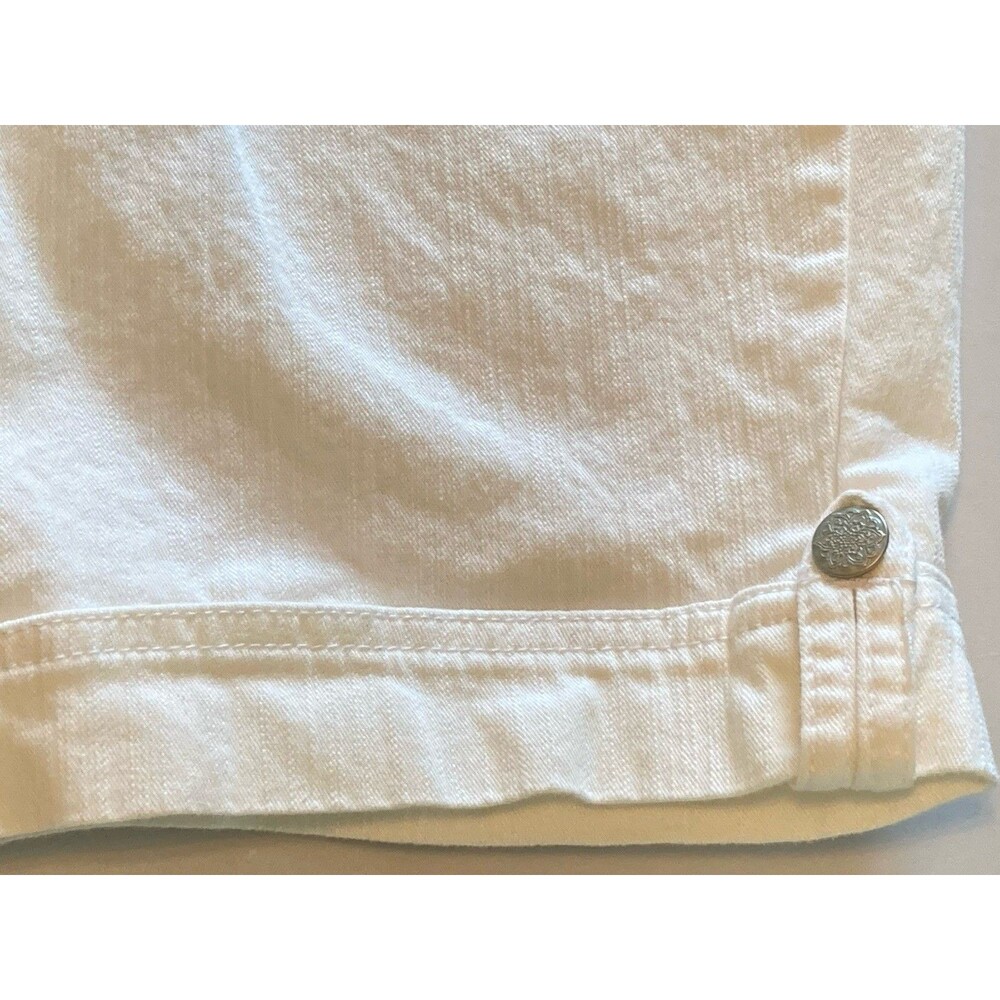 Gloria Vanderbilt Gabby Skimmer Size 12 White Denim Embellished Good Condition - Picture 9 of 16